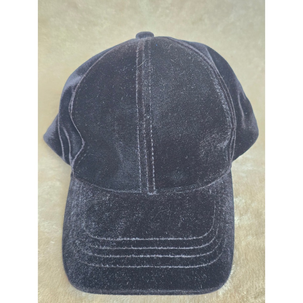 Express Black Velvet Baseball Cap Adjustable One Size Hat Plush Luxe Minimalist